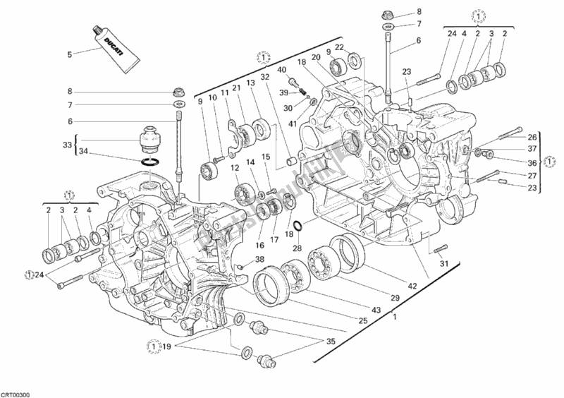 All parts for the Crankcase of the Ducati Sportclassic Sport 1000 USA 2007